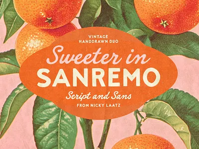 New! Sanremo Font Duo 40s fonts hotels italian labels matchbook retro script signage travel typeface vintage font vintage label vintage signage