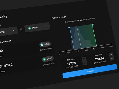 Movex – Add liquidity app black blockchain clean crypto dark dark theme defi dex eth ethereum figma liquidity platform product design saas token ui user interface web3