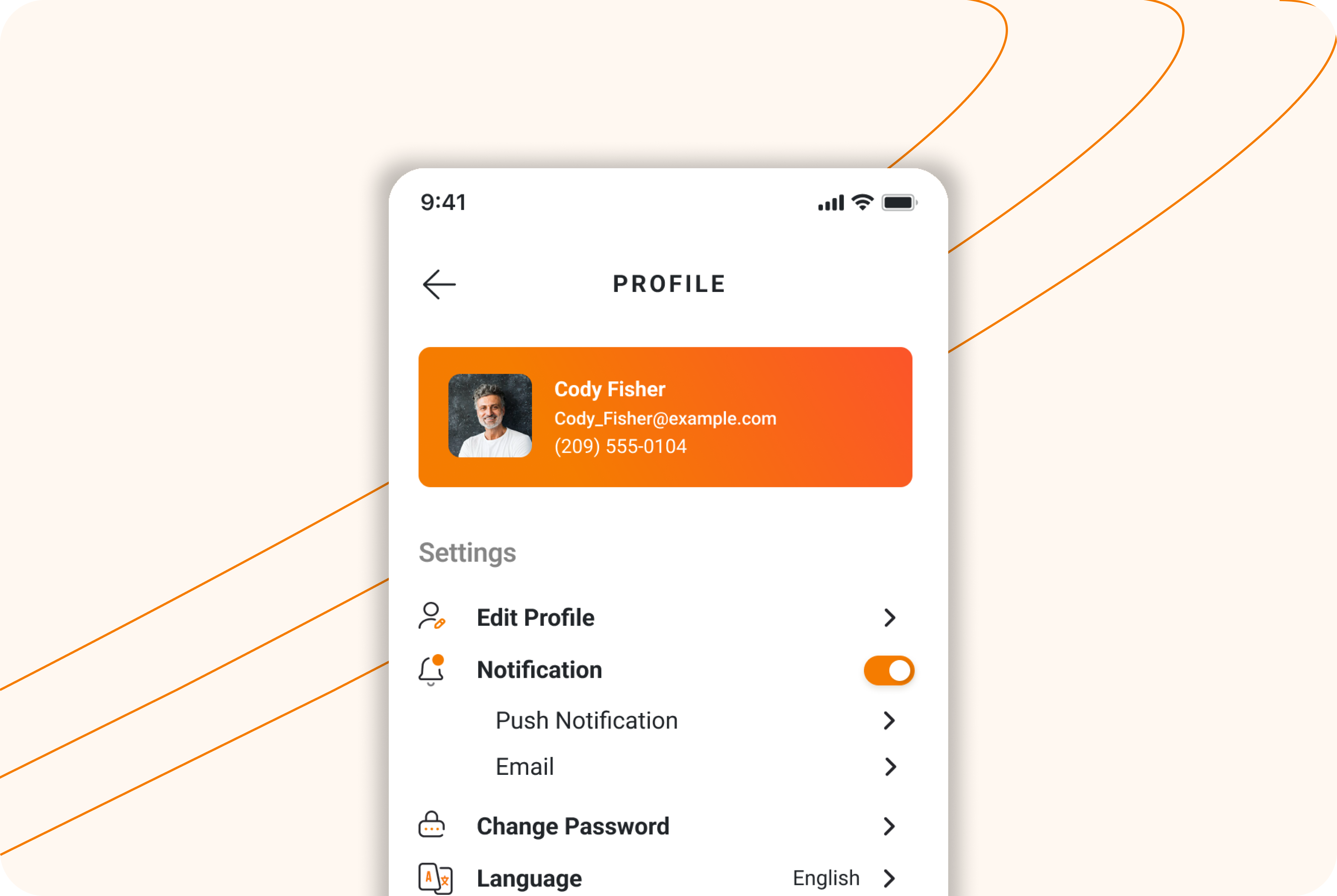 📱 Cartsier - Profile Page App UI Design app apparel application branding cart clothing comfort design e commerce mobile orange page profile screen shop shopping ui ui daily uidaily ux