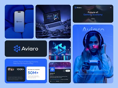Aviaro – Futuristic Gaming Brand Identity Design branding dribbbledesign gametech gamingdesign graphic design logo sm technology techbranding uiuxdesign