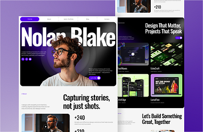 Modern Portfolio Website – Nolan Blake bold designer portfolio figma framer landing page minimal modern design modern portfolio personal branding personal website portfolio portfolio website typography ui design uiux web design