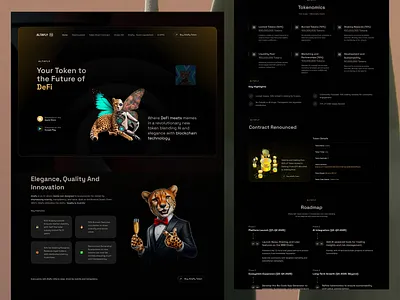 Web3 DeFi Dashboard Landing Page UI – Dark Mode Figma blockchain crypto dashboard dashboard design defi figma framer landing page landingpage tokenomics uidesign uiux web design web3