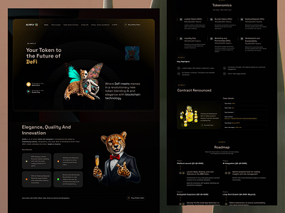 Web3 DeFi Dashboard Landing Page UI – Dark Mode Figma blockchain crypto dashboard dashboard design defi figma framer landing page landingpage tokenomics uidesign uiux web design web3