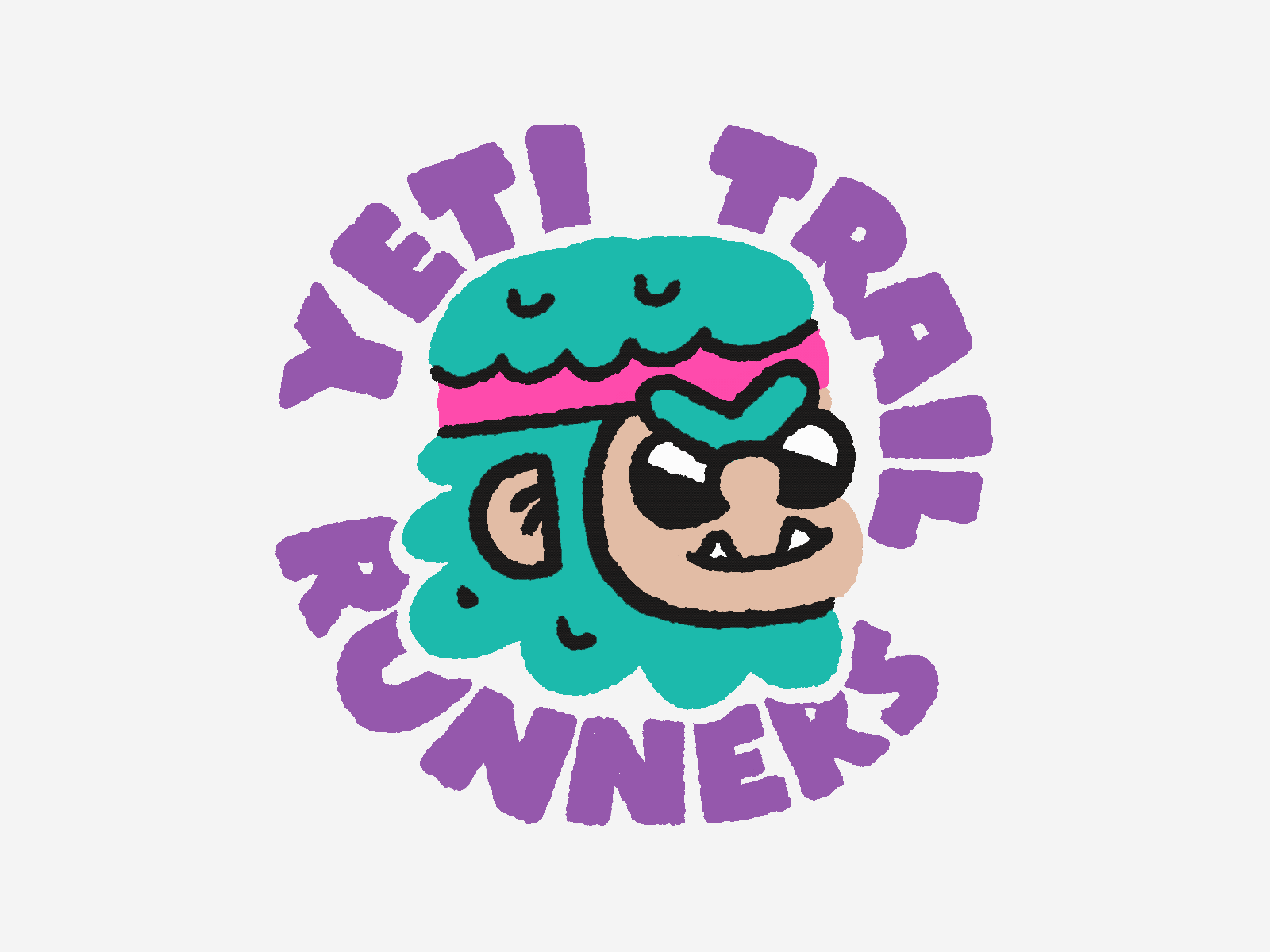 Yeti Trail Runners animation branding cute design doodle face fun graphic design illustration japanese kawaii lettering logo monster motion graphics run typography yeti