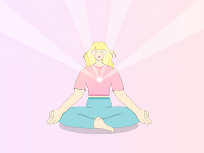 Meditation Glow adobeillustration adobeillustrator digitalart digitaldraw draw graphic design illustration meditation minimal vector yoga