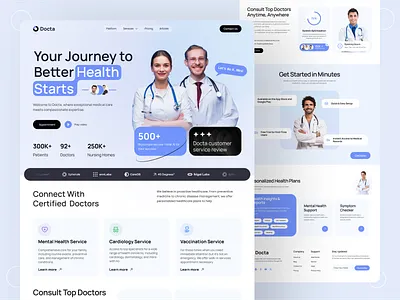 Digital Health Platform Website clean design digital health doctors ecommerce figma designer finance healthcare healthtech landing page medical app medical landing page medical website modern design saas telemedicine uiux uiux designer web design website website ui