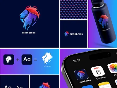 airbnbmax logo branding branding graphic design logo mockup ui