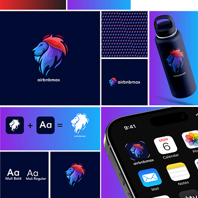 airbnbmax logo branding branding graphic design logo mockup ui