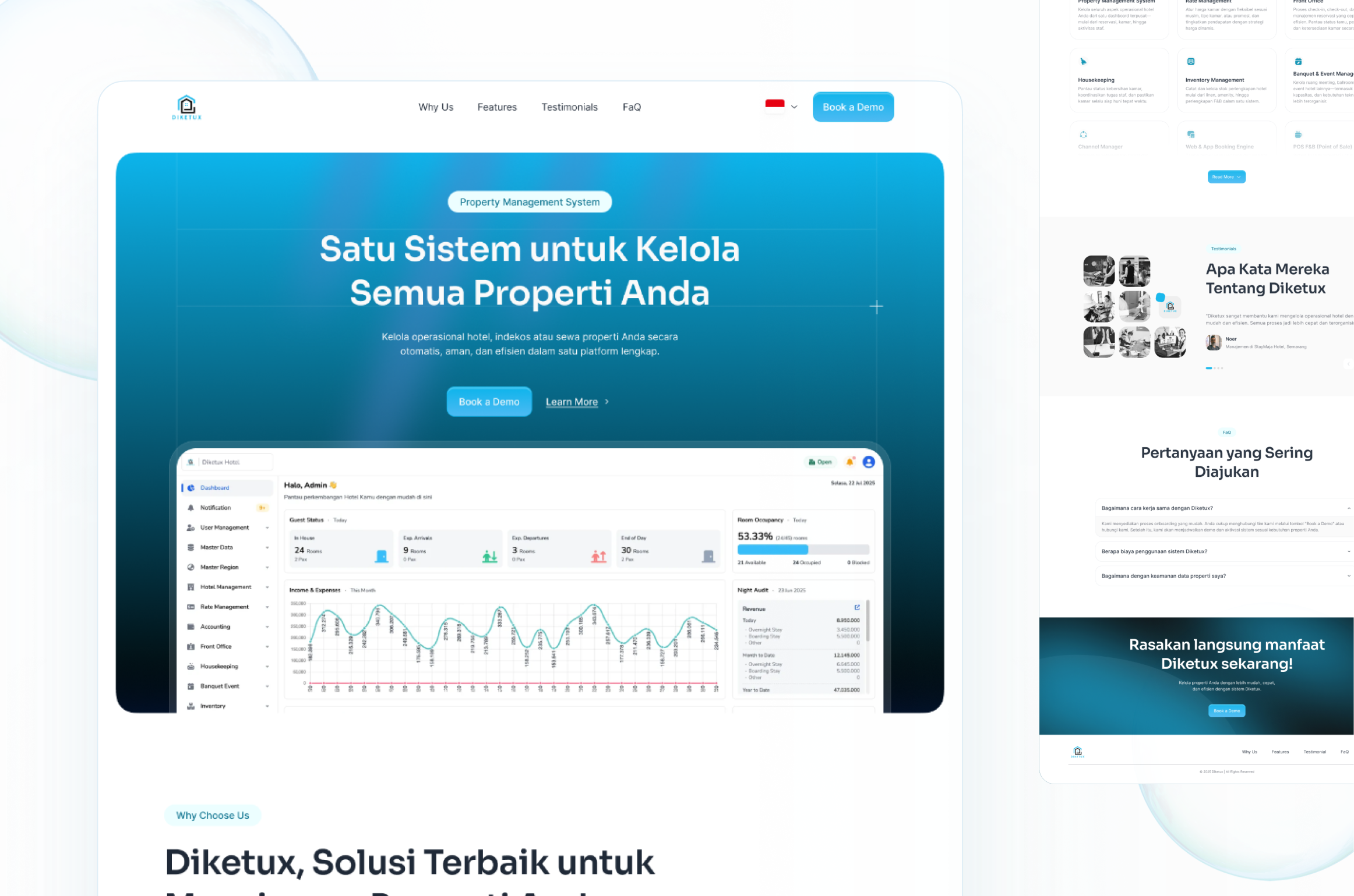 Landing Page Saas - Property Management System company dashboard landing page modern property propertymanagementsystem system ui design website