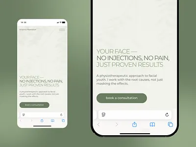Minimal Mobile UI for Cosmetologist Website cosmetologist design first screen mobile first ui ux web design website
