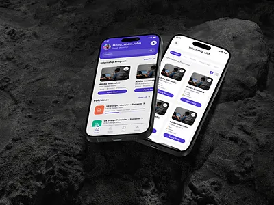 🚀 Online Internship App Concept UI Design app application best ui blue branding clean design light color light theme minimal online internship trending ui ui trend