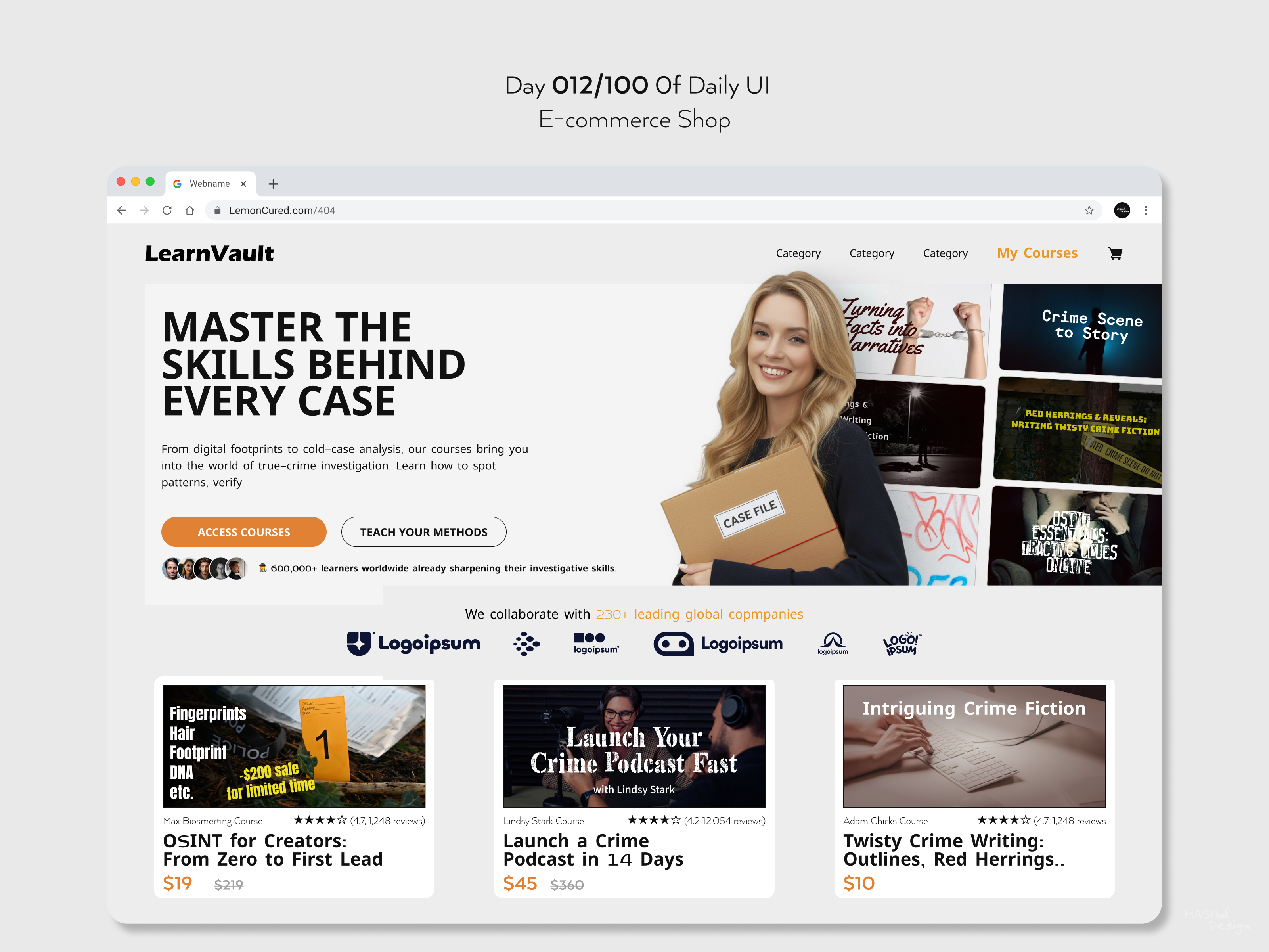 E-commerce -Daily UI 012 course crime ecommerce figma graphic design ui web