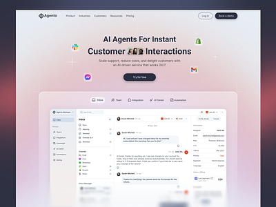 AI Agent Website Design ai ai agent ai agent customer service ai agent uiux ai agent website ai customer support dashboard ai customer support website ai dashboard ai saas website ai tool ai website design best ai website design crm customer support saas