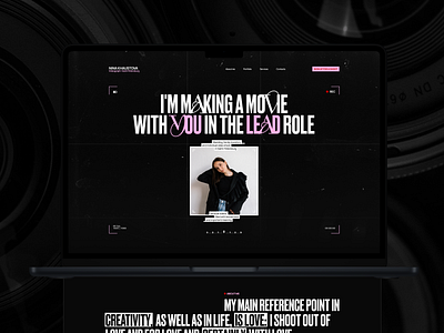 Videographer Website Design: Home Page creative creative website home page modern design ui ui design web design web ui website website concept website design