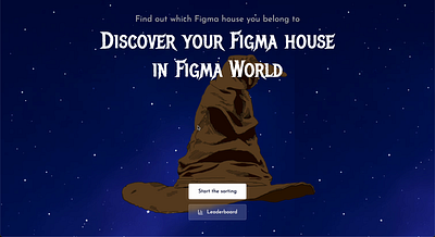 Figma Sorting Hat Quiz (Playful Game Project) ads advertising branding design first block first page graphic design inspiration landing page minimal ui ui elements ux uxdesign vibe coding web design webdesign