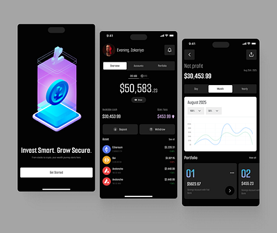 Investment Mobile App budget cryptocurrency design fintech fintech app fintech design interface investment investment app mobile mobile app mobileapp product design stock trade ui ui design uiux ux ux design