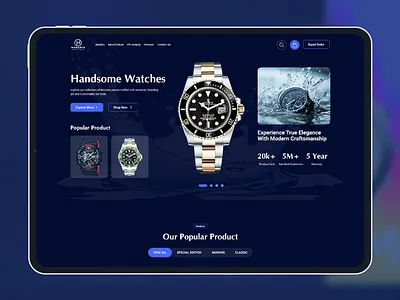 Watch E-Commarce landing page black website branding dark website ecommerce ecommerce landing page ecommerce website design futuristic design landing page next level design trend 2025 ui ui design watch watch website website