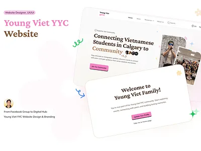 Young Viet YYC — A Digital Home for Vietnamese Students case study community platform design system nonprofit website responsive design ui design user research ux design ux ui web design website design wireframing