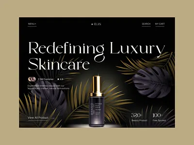 Elan Beauty Care beauty products beauty website cosmetics and beauty creative design dark design dark theme luxury luxury product design luxury website minimal website product design product website sale template skin care website user experience website