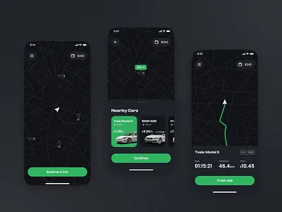 Carsharing Mobile Ap app booking interaction interface ios map mobile mobile ui payment rent ui user experience ux