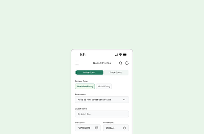 Guest Invite App app figma mobile ui