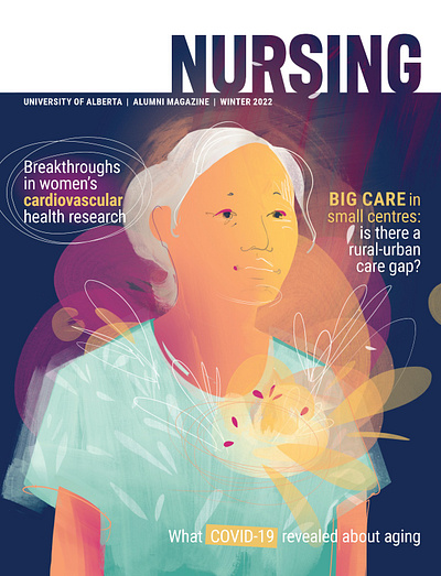 Mary Haasdyk Vooys - Nursing Alumni Magazine coverart editorial illustration healthcare illustration illustrationartist magazine magazinecover nursing painterly