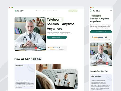 Telehealth Landing page - Responsive design adaptive clean design doctor online drumncode health healthcare interface medicine responsive telecounseling telehealth telemedicine ui ui kit ux web design web development