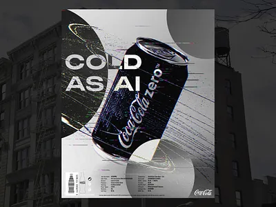 COLD AS AI advertising ai can coca cola coca cola zero corporation design graphic design graphicdesign zero