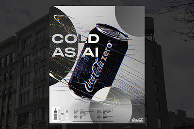 COLD AS AI advertising ai can coca cola coca cola zero corporation design graphic design graphicdesign zero