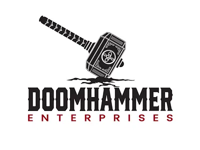 God of thunder logo branding hammer logo thor