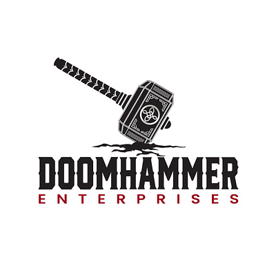 God of thunder logo branding hammer logo thor