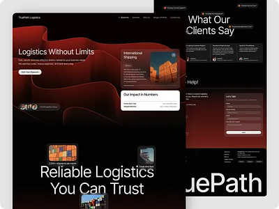 TRUEPATH | LOGISTICS COMPANY WEBSITE branding corporate website landing page logistics logistics website ui uiux ux web web design website