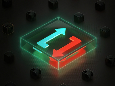 3D Illustration for bets 3d 3d arrows 3d illustration after effects arrows bet bets betting c4d cinema 4d glass glow green illustration neon red