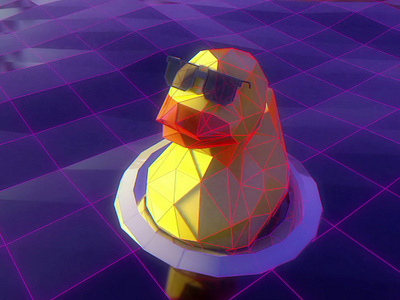 Low poly glitchy duck 3d 3d animation animation duck glitch loop low poly motion graphics retro wave rubber duck