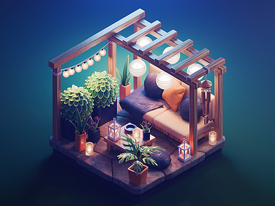 Summer Patio 3d animation app branding design flat graphic design icon illustration illustrator logo minimal motion graphics typography ui ux vector web web design website