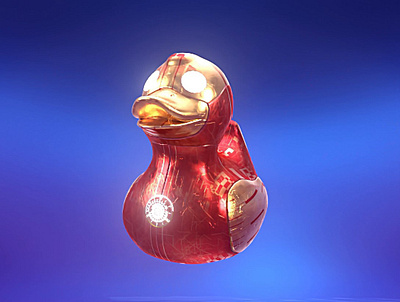 Iron Duck 3d 3d animation 3d loop after effects animation blue c4d cinema 4d gift box gold loop marvel motion graphics red yellow