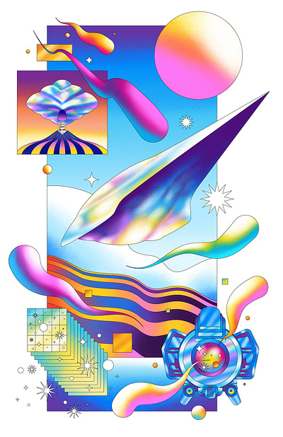 Flight of the Navigator - Crazy 4 Cult 80s affinity designer art direction art show cult exhibition film graphic illustration illustrator movie poster poster design retro sci fi shading space texture vector vibrant