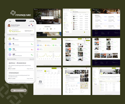 FindSquare – co working Space - Web - Mobile - UX Design dashboard ui ux