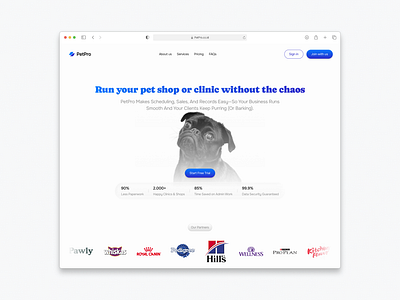 Pet Clinic/Shop SaaS Landing Page design exploration landing page pet clinic pet shop pet ui design saas saas landing page ui ui design uiux design user interface user interface design website