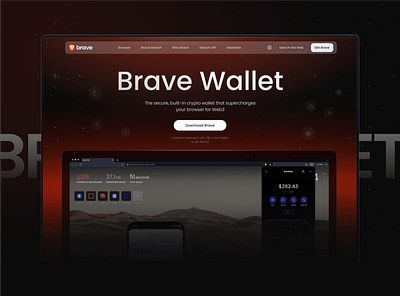 · Brave Wallet | Website Redesign crypto dark landing page redesign ui ux wallet web3