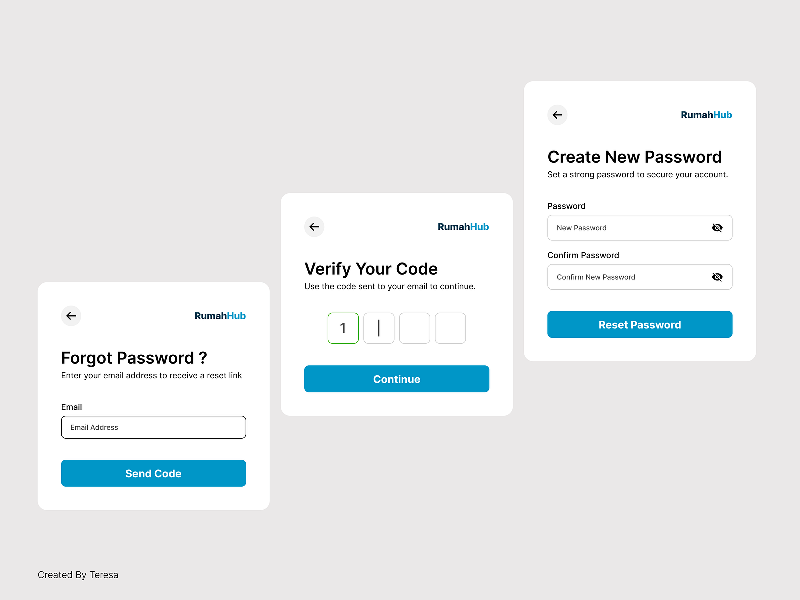 RumahHub – Forgot Password UI/UX Design Flow by Teresa Puji Astuti on ...