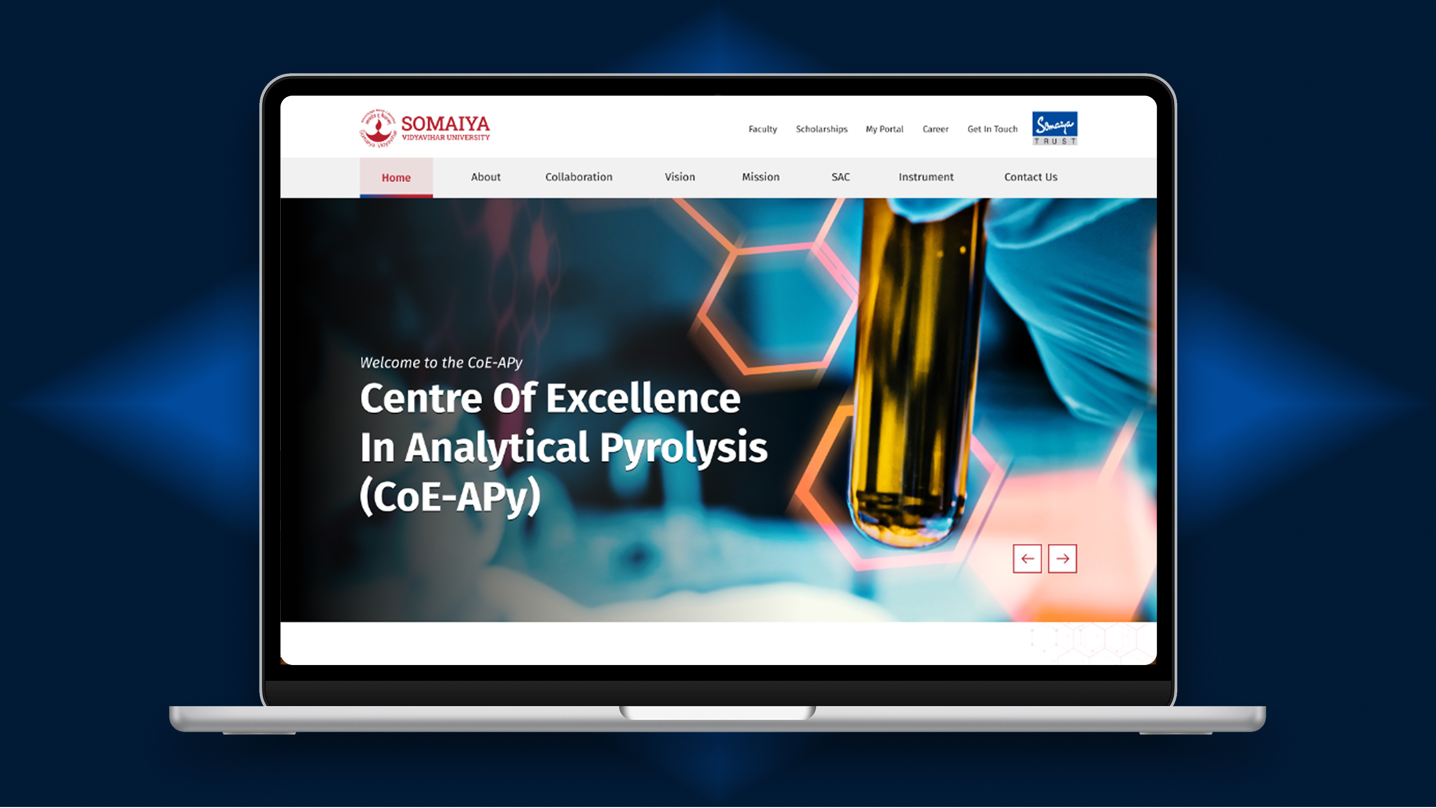 Research & Innovation Web Design – CoE-APy vector website design