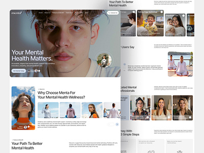 Menta | Mental Health Support Landing Page ai health care empathyin health tech landing page mental health mindful minimal design ui web website wellness wolfpixel