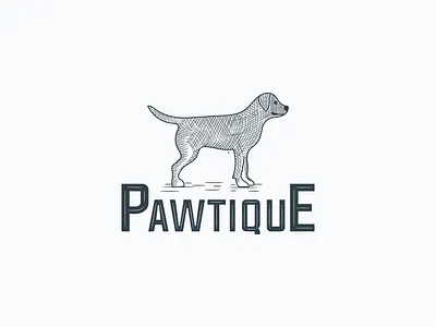 Pawtique, Dog hand drawn logo dog dog brand dog care dog drawing dog hand drawn logo dog logo dog logo design hand drawn hand drawn logo logo design loog pet care pet logo