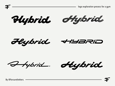 Hybrid : logotype exploration authentic bold branding calligraphy custom diverse flow gym hybrid iconic identity lettering logo modern script standout strong type unique
