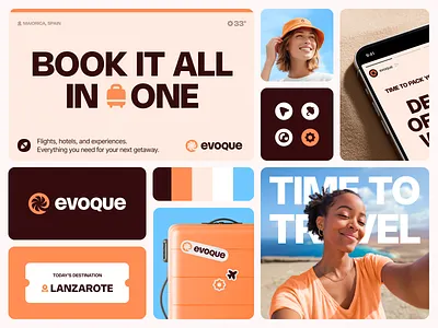 Evoque Travel Branding brand brand guidelines brand identity brand sign branding graphic design halo lab identity logo logo design logotype marketing packaging travel