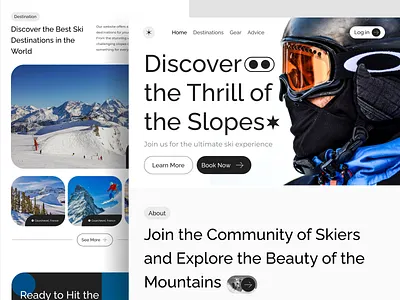SNOWSKY-Landing Page Ski Website adventure sport gear health holiday landing page design mountain mountain resorts ski skiing snow snowboarding sport travel ui web web design website design winter winter holiday winter sport