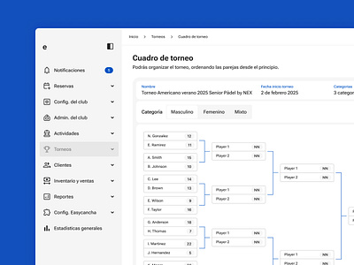 Tournament draw concept 2 concept cuadro torneo deportes draw graphic design minimal pwa saas sports tournament tournament draw concept ui user experience user interface ux uxui web app