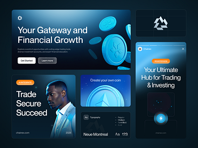 Branding for Crypto Trading & Investment Platform brand guidelines brand identity branding design graphic design identity logo logo design logo designer logo ui logotype packaging poster vector visual identity