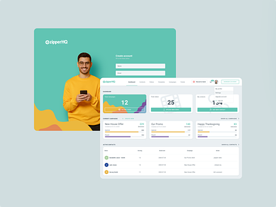 ZipperHQ - app for creating personalized video messages browser extension creator customisation dashboard data table line chart login performance signin statistics stats table tracking video video creator video messages viewer engagement viewership statistics web app welcome page